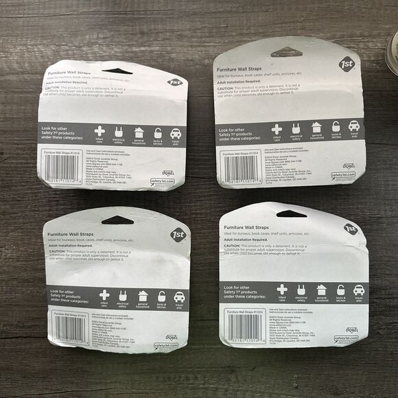 Lot‎ Of 4 Safety 1st 2pk Furniture Wall Straps #11014A Kid safe - Picture 6 of 8